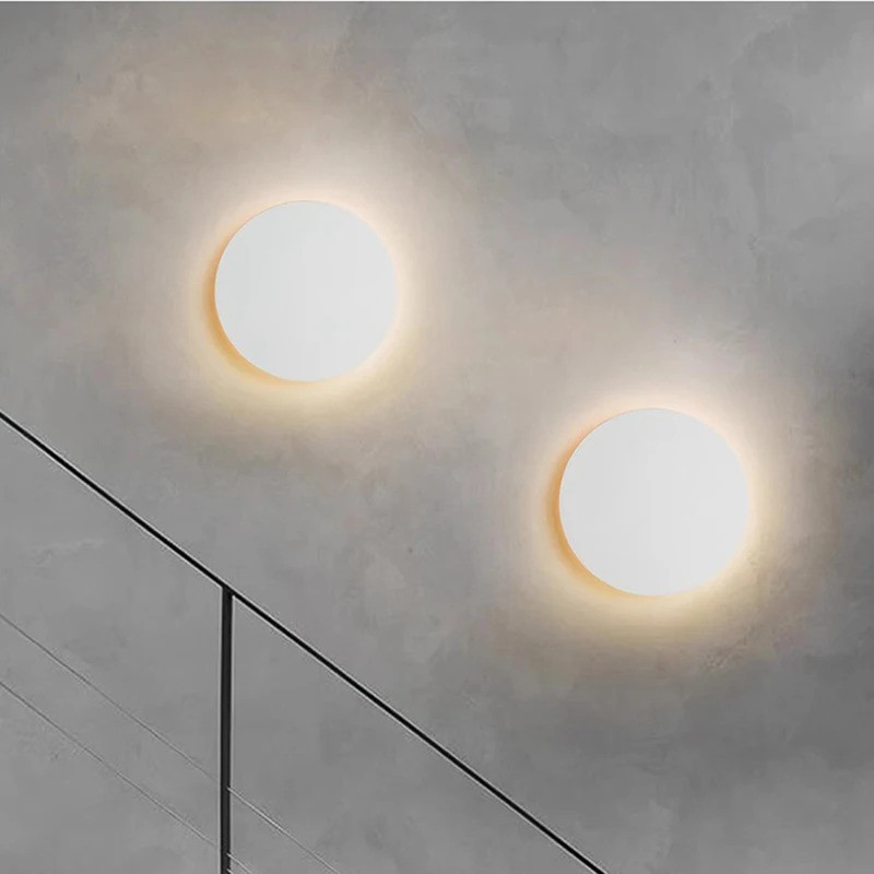 LED Aluminum Up and down Wall Lamp Round Wall scone Home TV background ...