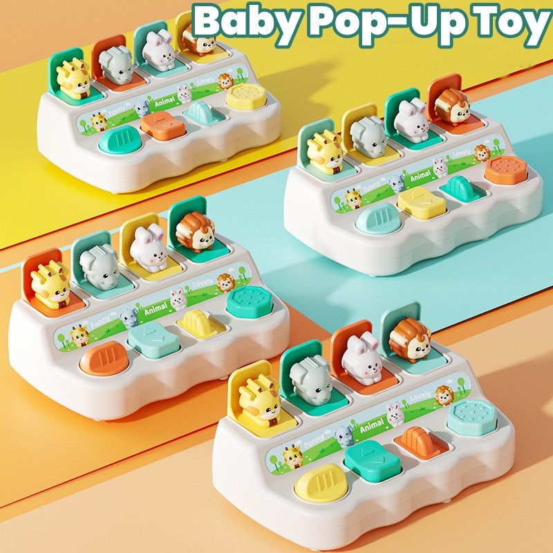Toddlers Baby Interactive Pop Up Animals Toy Early Education Toy ...