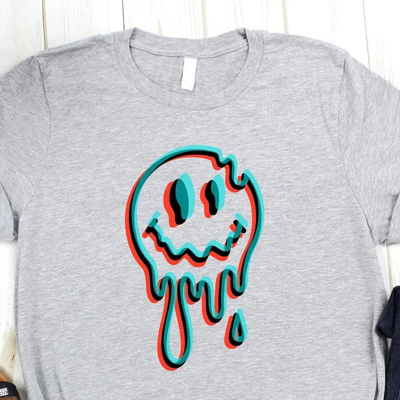 Drippy Smile Face T Shirt Trippy Groovy Melted Rgb | Shopee Philippines