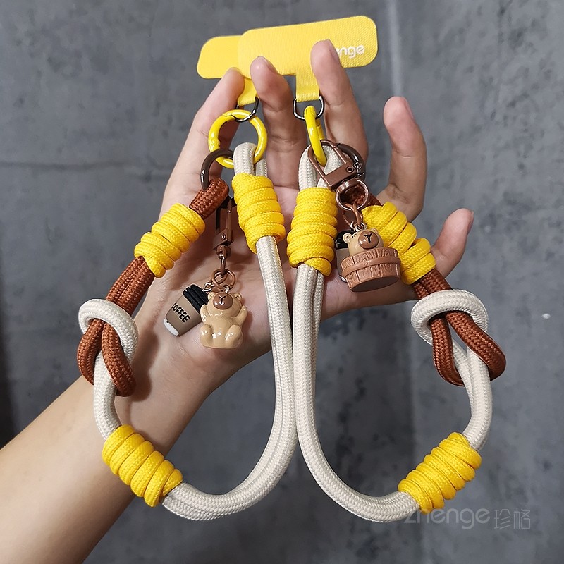 Cute Capybara Wrist Strap u Disk Keychain Mobile Phone Lanyard Short ...