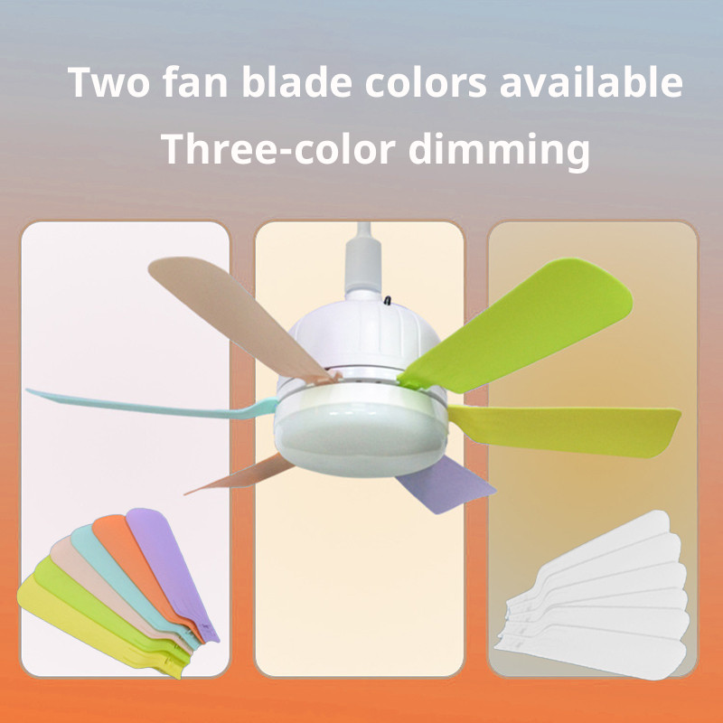 2-in-1 LED Ceiling Fan with Light and Remote Control 6-speed silent ...
