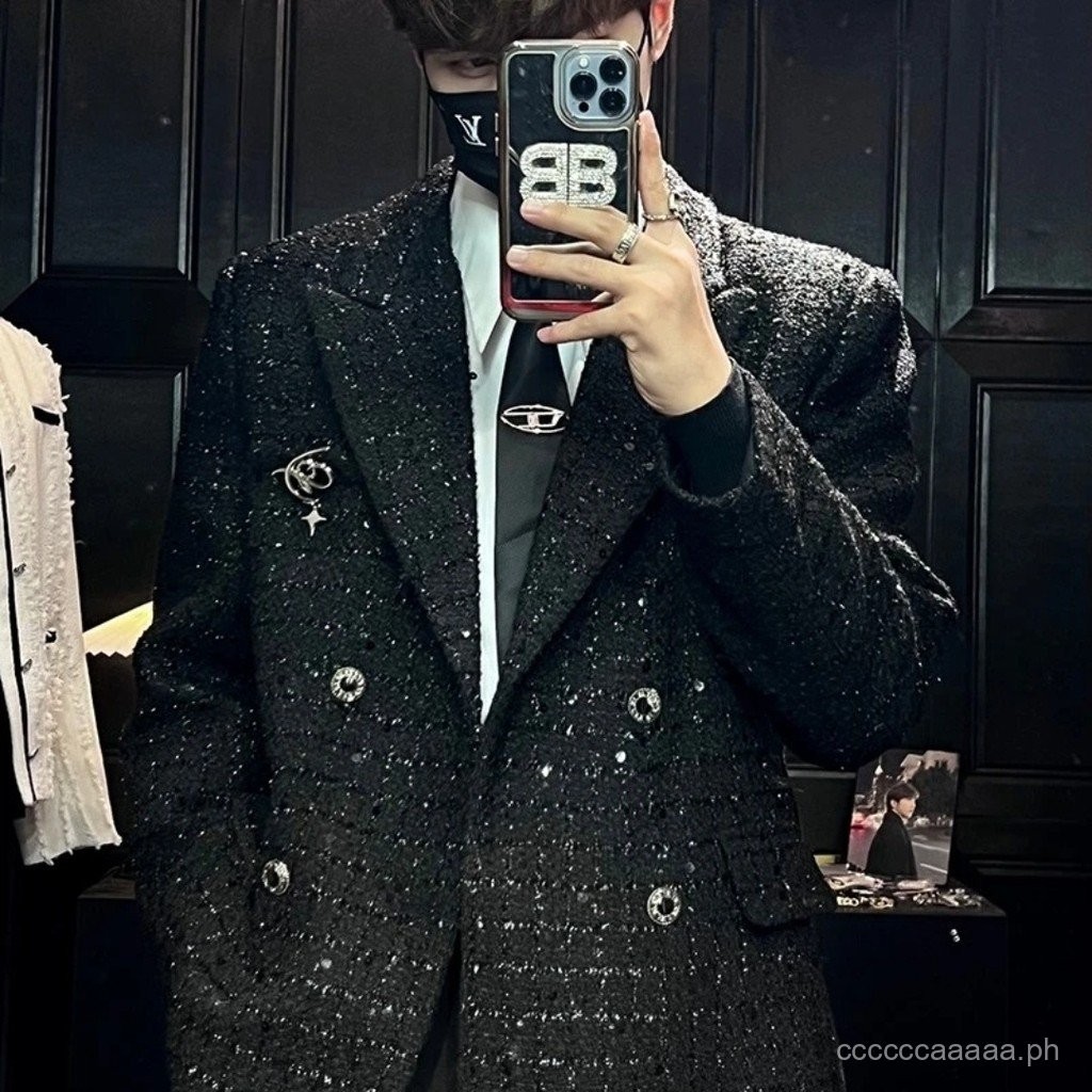 Autumn and Winter New Design Advanced Suit Sequined Ruffle Handsome ...