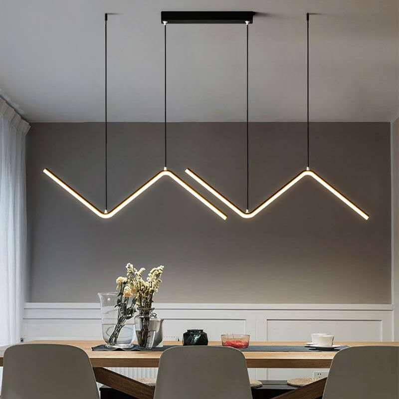 Modern Wave Design Led Pendant Light Dinning Drop Light Bar Counter ...