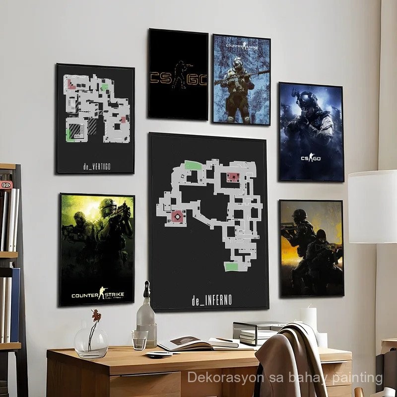 Classic Games CS GO Map Poster Sticky HD Quality Wall Art Retro Posters ...