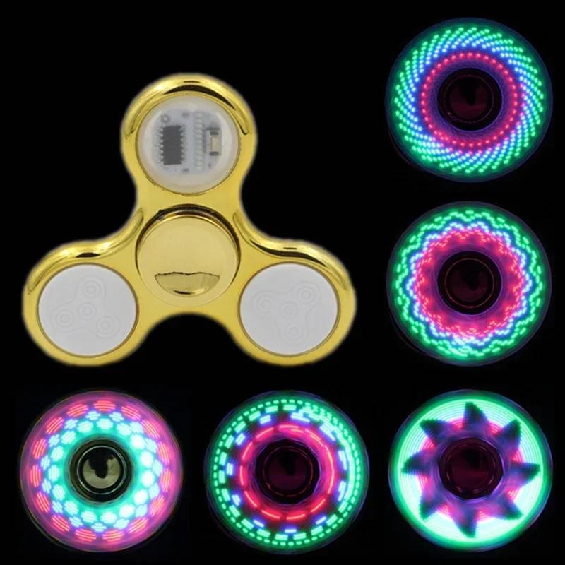 Luminous Fidget Spinner LED Light Up Hand Spinner EDC Sensory Toys for ...