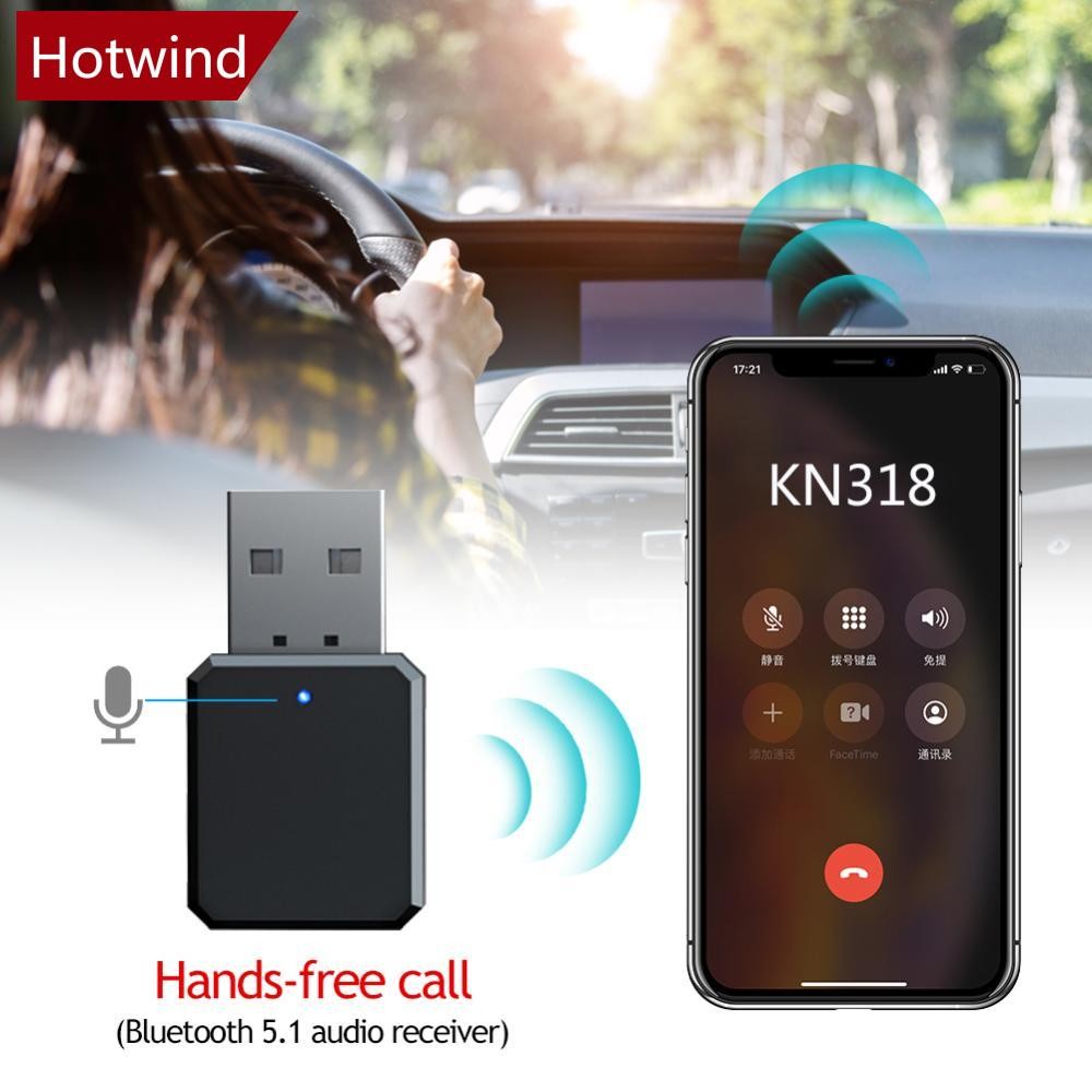 HOTWIND USB Bluetooth-compatible 5.1 Audio Receiver Dual Output AUX USB ...