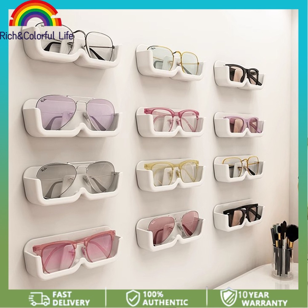 2pcs Glasses Storage Rack Wall Mounted Sunglasses Holder Shelf ...