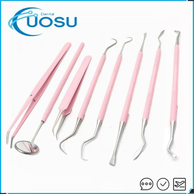 NEW Stainless Steel Dentist Tool Set Dental Mouth Mirror Tweezers Probe ...