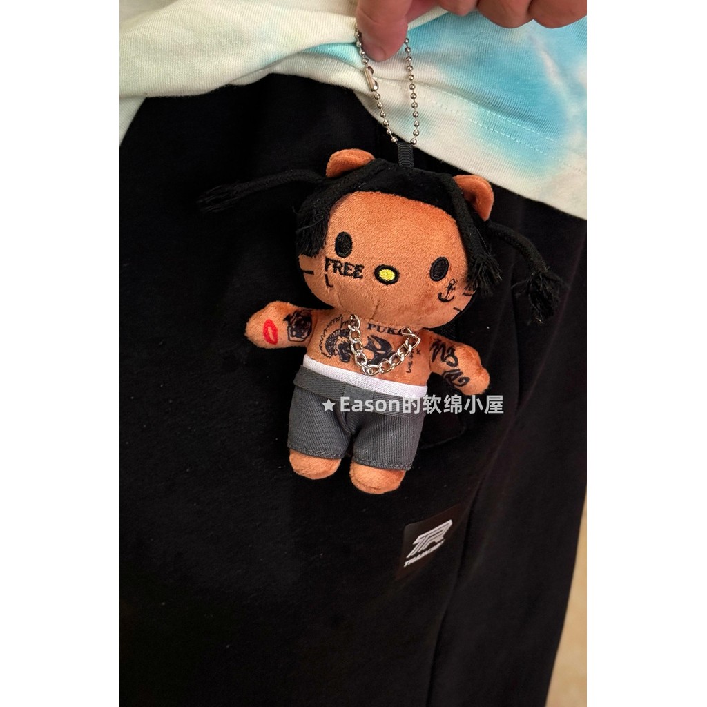 Black Leather rapper Rap helloKitty Bag Pendant Dirty Braid Hello Kitty ...