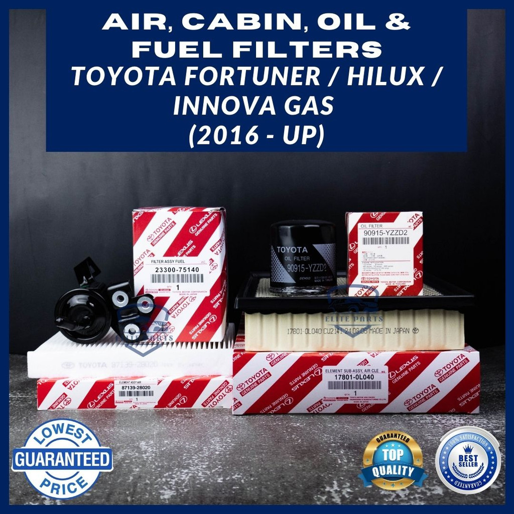 Air, Oil, Fuel, & Cabin Filters For TOYOTA FORTUNER / HILUX / INNOVA ...