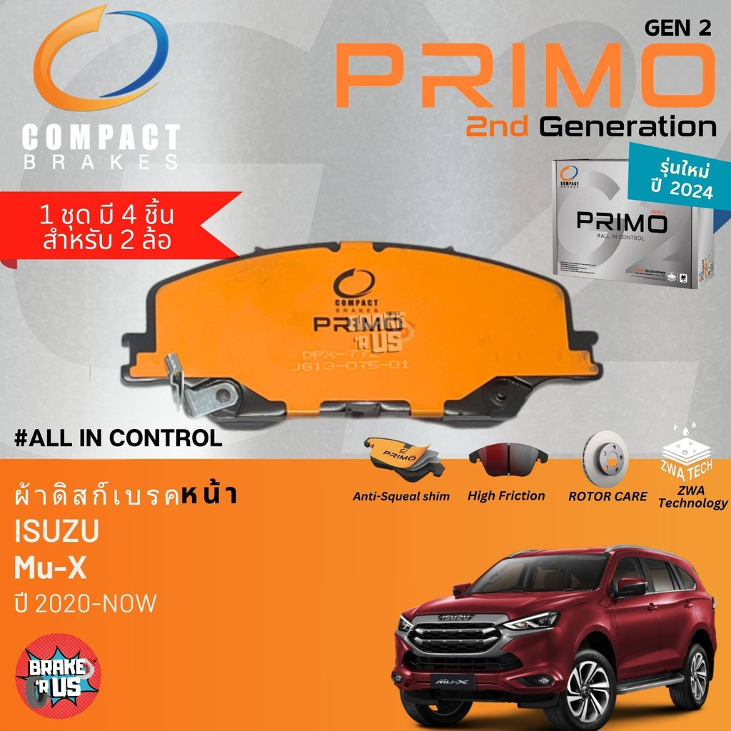 PRIMO gen2 For Isuzu Mu-X MuX 2020-Now Front Disc Brake Pads Rear ...