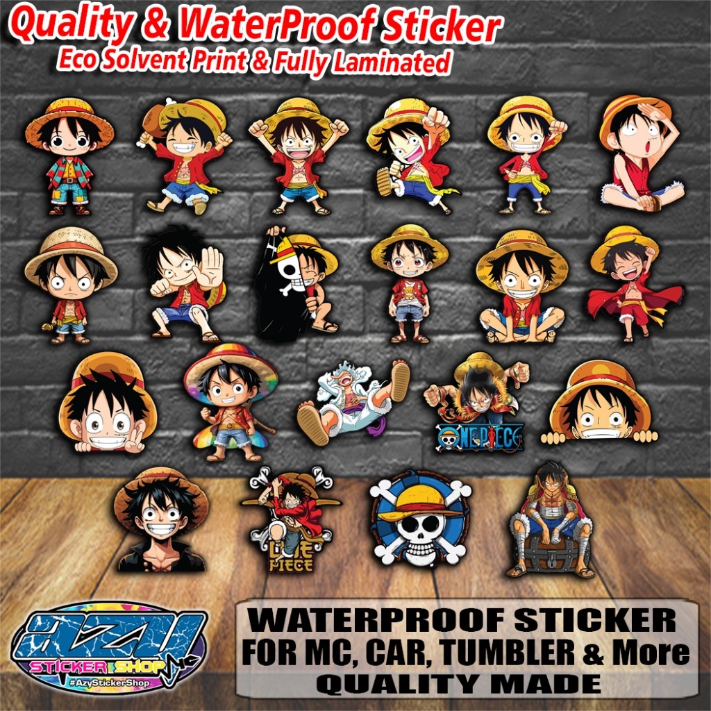 Onepiece Luffy Collection Sticker For MC, Car, Thumbler & More ...