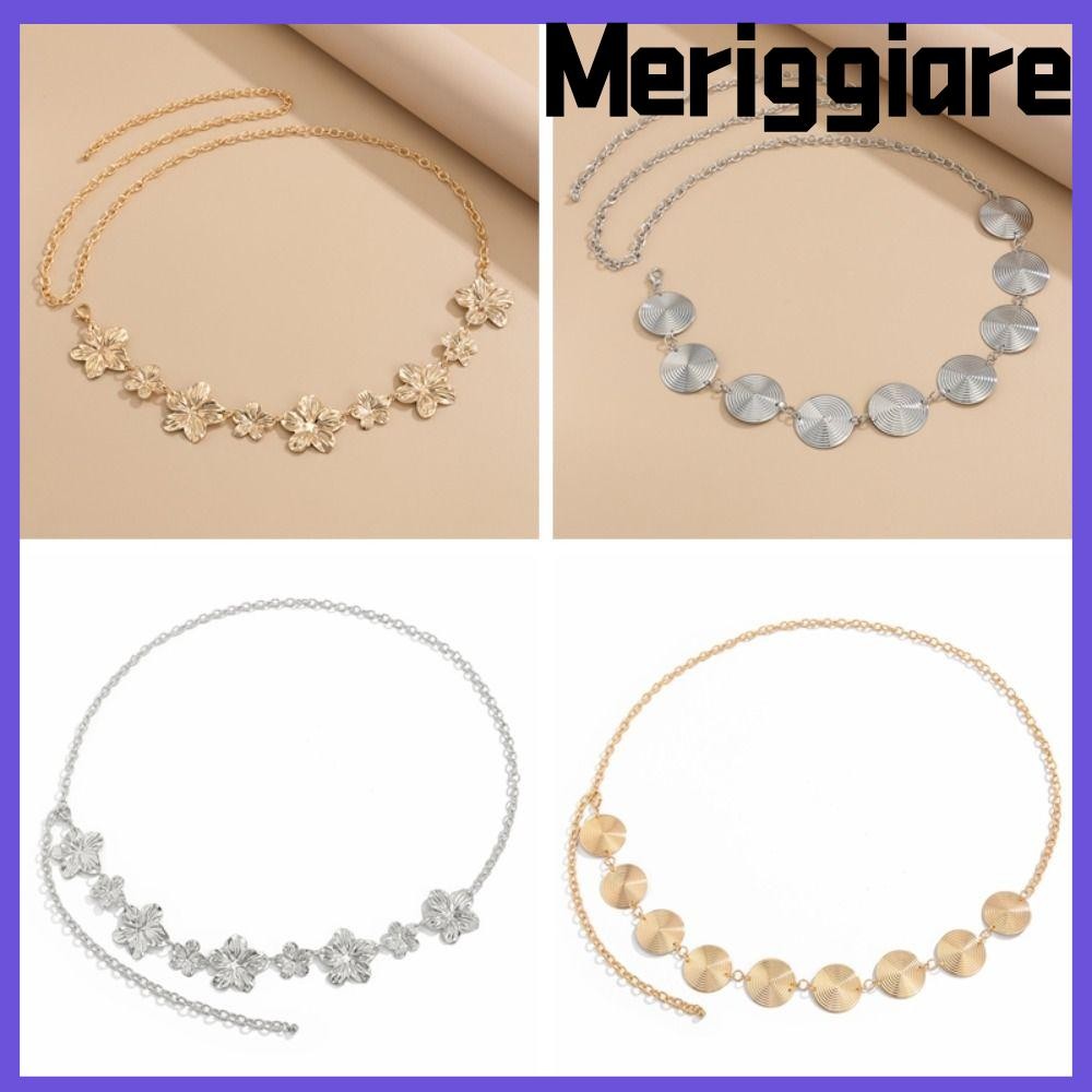 MERIGGIARE Flower Waist Chain, Iron Irregular Threaded Loop Body Chain ...