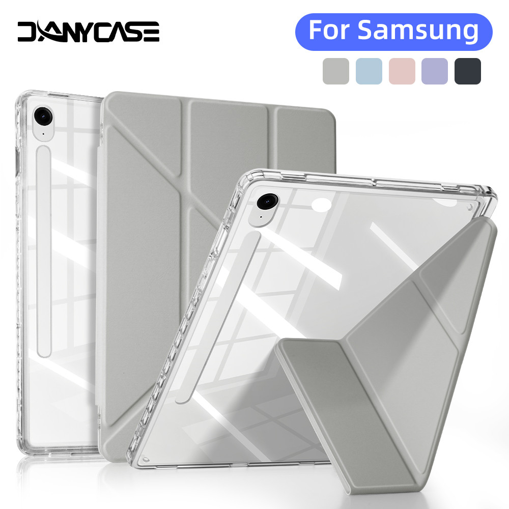 Y-shaped Clear Case for Samsung Galaxy Tab A9 inch A9 Plus S10 FE S9  11“ S9 FE S9 FE Plus S9 Plus Tablet Casing with Pencil Holder 