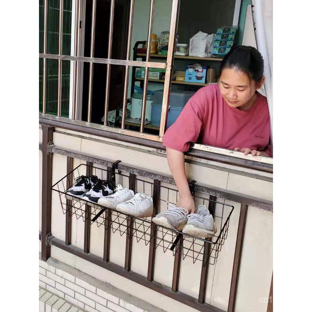 High-Rise Balcony outside Windproof Shoe Rack Window Stainless Steel ...