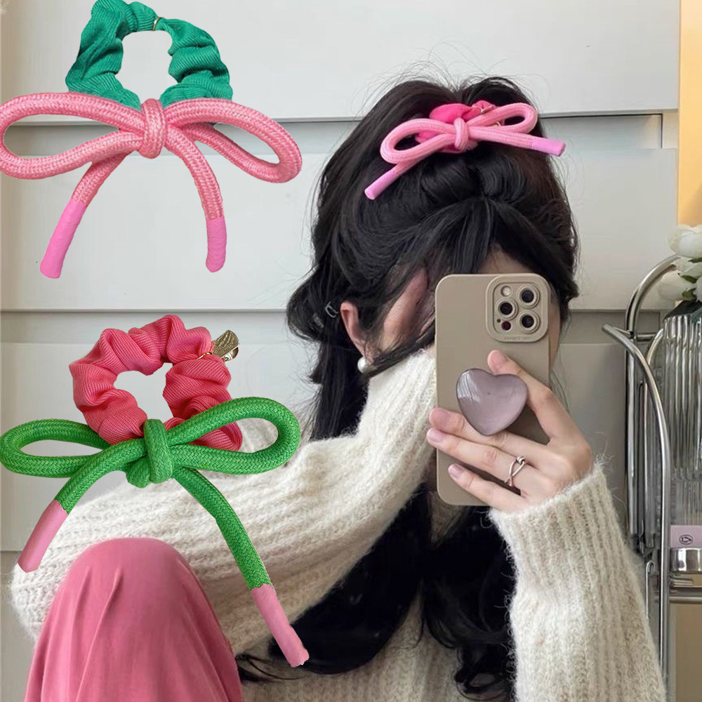 AIUPUOC Pearl Black Scrunchies Hair Ties, 2Pcs - Pearl Hair Accessories For Women