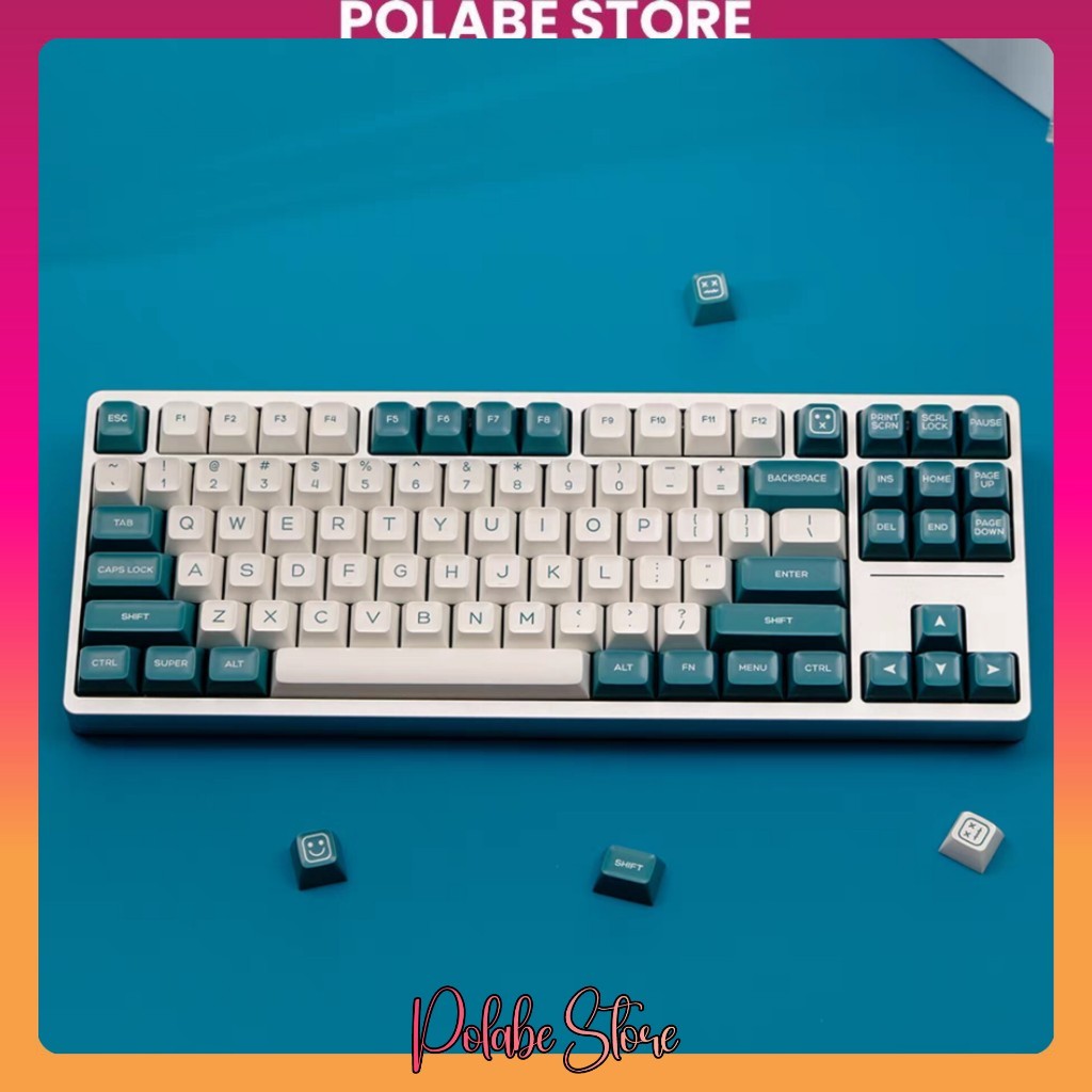 Keycap QXA Blue White mechanical keyboard SA Profile Polabe Cheap and ...