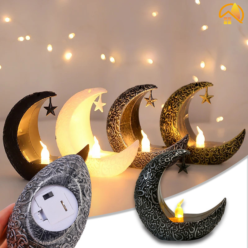 Eid Mubarak Moon Star LED Light Ramadan Kareem Decoration for Home 2025 ...