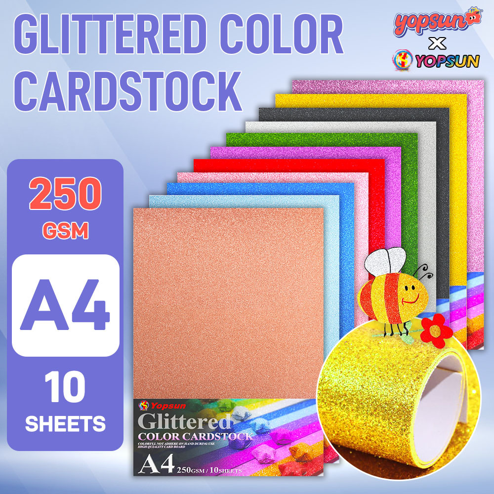 Assorted 10pcs Glittered Paper Cardstock Paper Board Card Thick Color ...