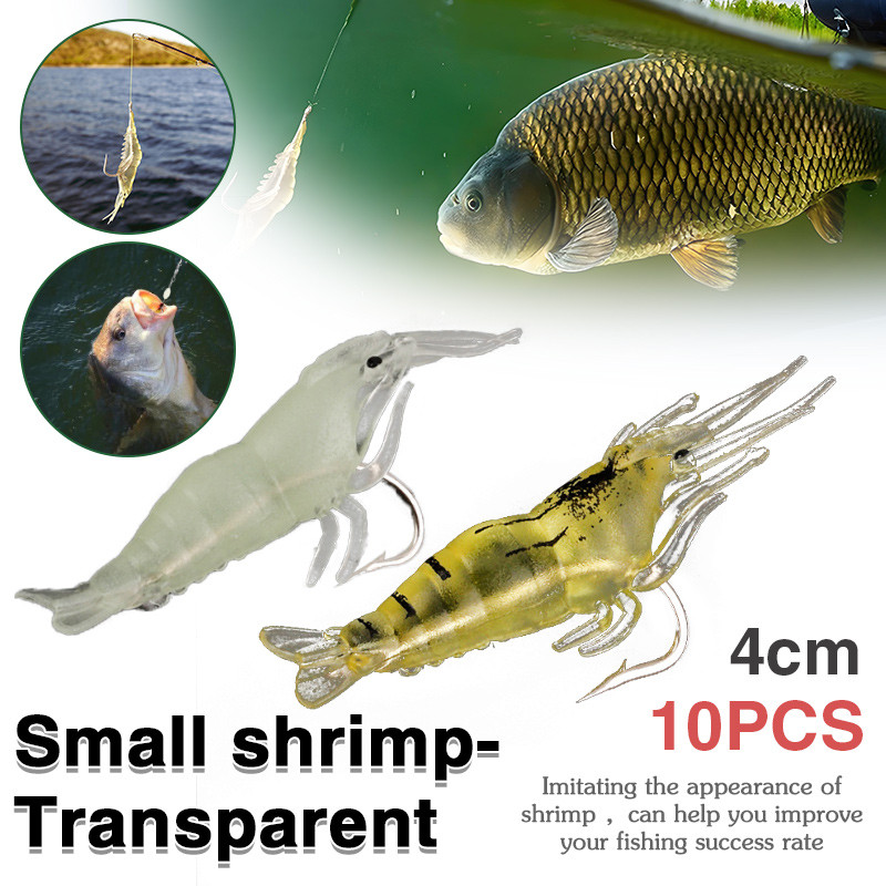 WAOCEO Fish Hook Shrimp Silicone Artificial Bait Simulation Soft Prawn with Hooks Carp Wobbler for Fishing Tackle Lure Accessories Fishing Accessories (Color : A 9cm11.5g 3PCS