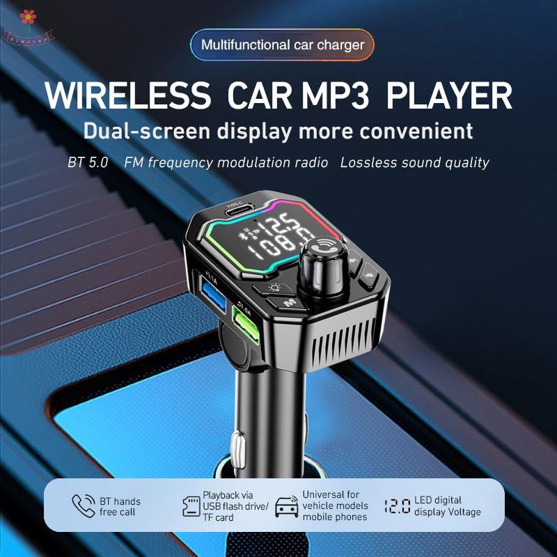 [BLOOM] Car 5.0 FM Transmitter Receiver Handsfree Car MP3 Audio Player ...