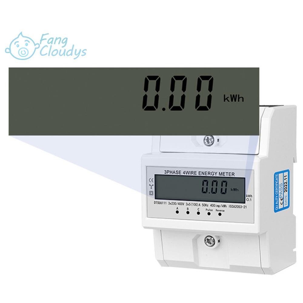 3 Phase 4 Wire Din Rail Energy Meter Digital KWh Meter Power ...