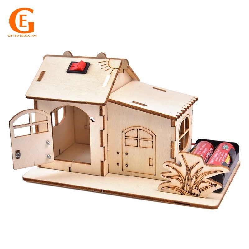 GIFTED EDUCATION DIY Wooden Colorful Light House Battery Powered STEM ...
