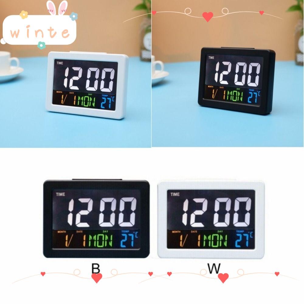 WINTE Electronic Alarm Clock, Time Temperature Display Battery Operated ...