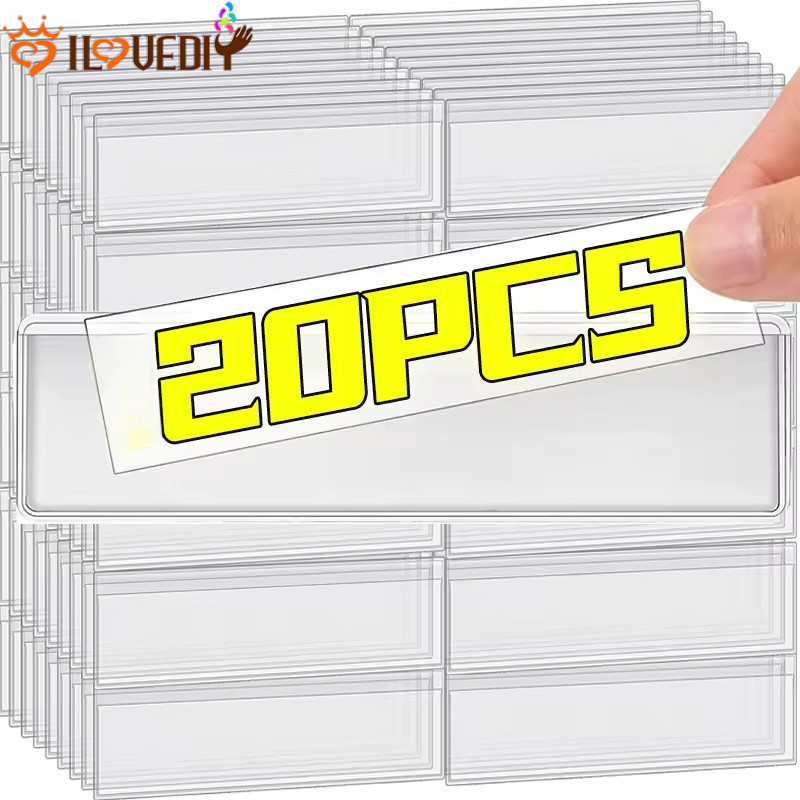 Waterproof Self-Adhesive PVC Labels 11x3cm, Transparent Organizer ...