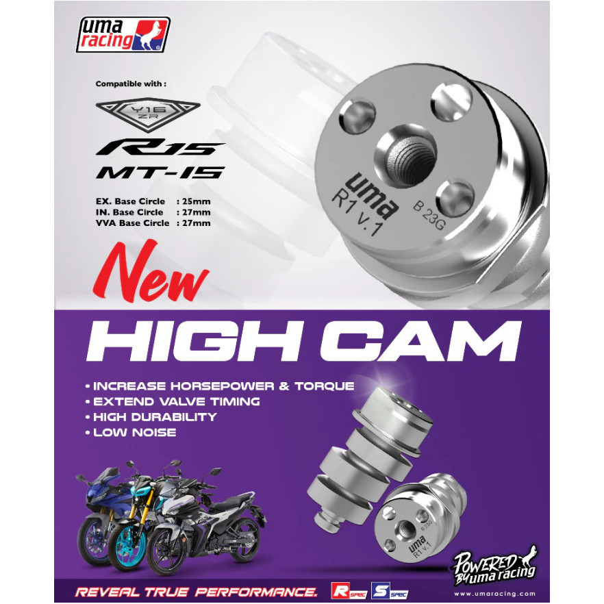 [ R1 2PIN ] Y16ZR Y16 / R15 V3 / MT15 UMA RACING HIGH CAMSHAFT CAM ...