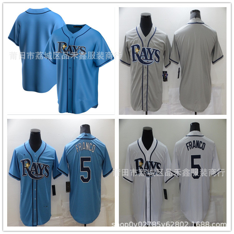 Tampa Bay Rays Rays No. 5 FRANO No. 56 KIERNAIER Blue Blank Wordless ...