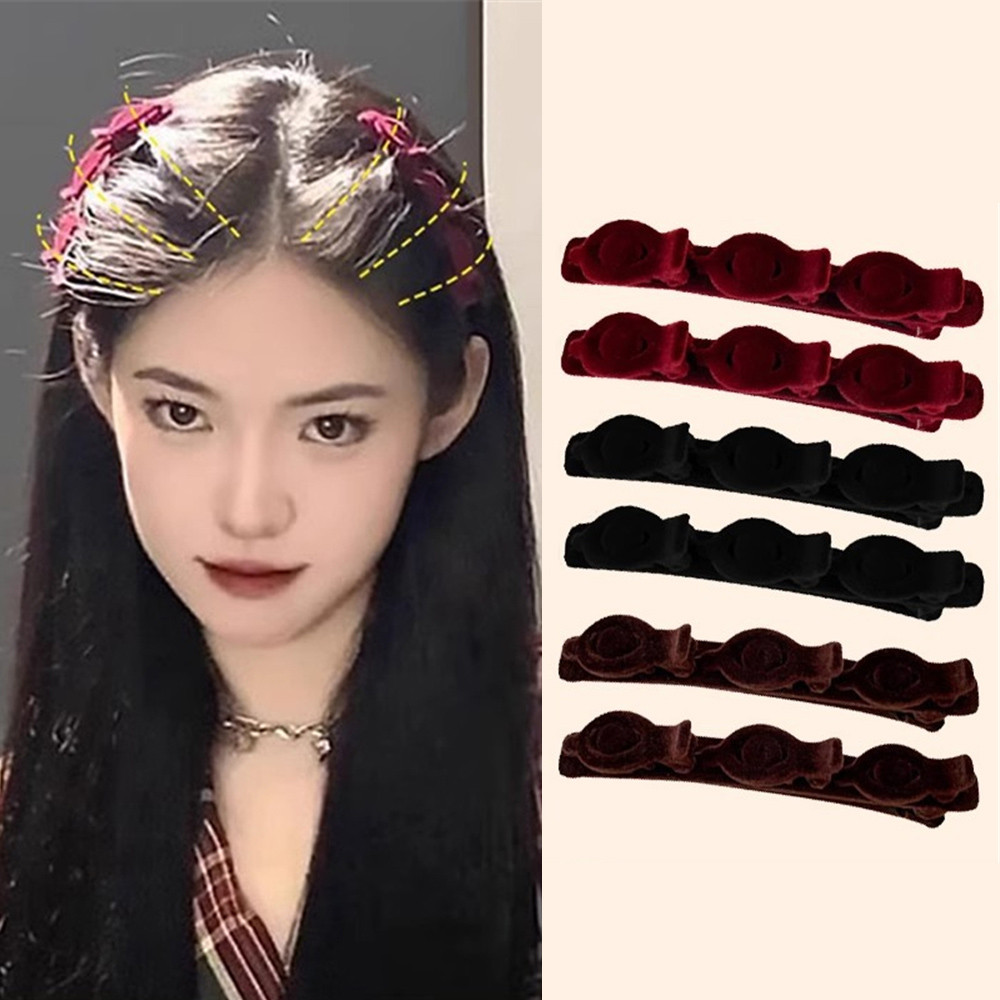 Flocked Braided Hair Clips for Women Side Bangs Clip Broken Hair ...