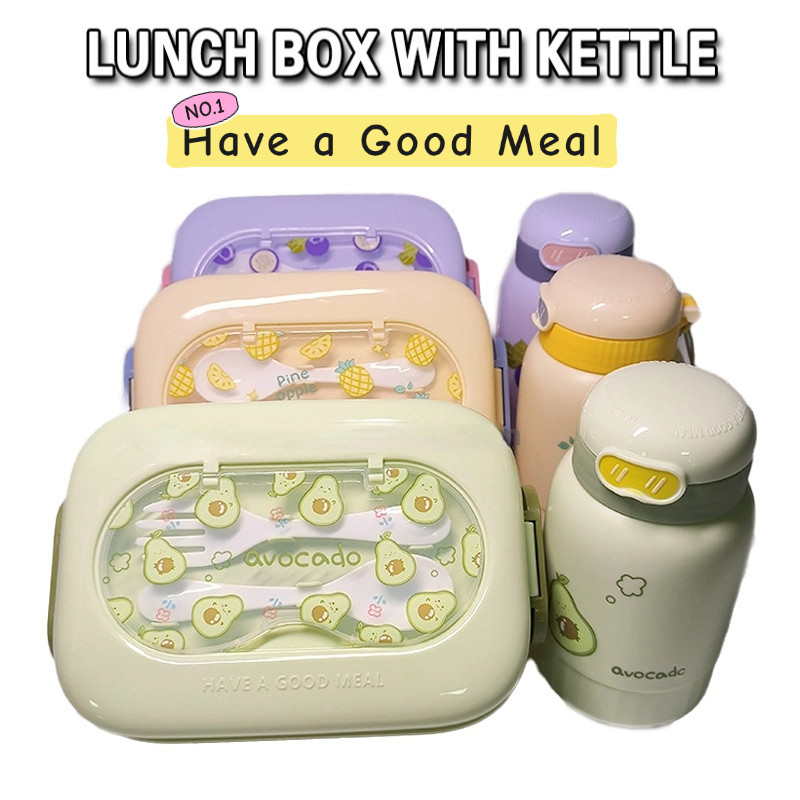 2in1 Cartoon Children Lunch Box Set with Water Bottle Portable Food ...