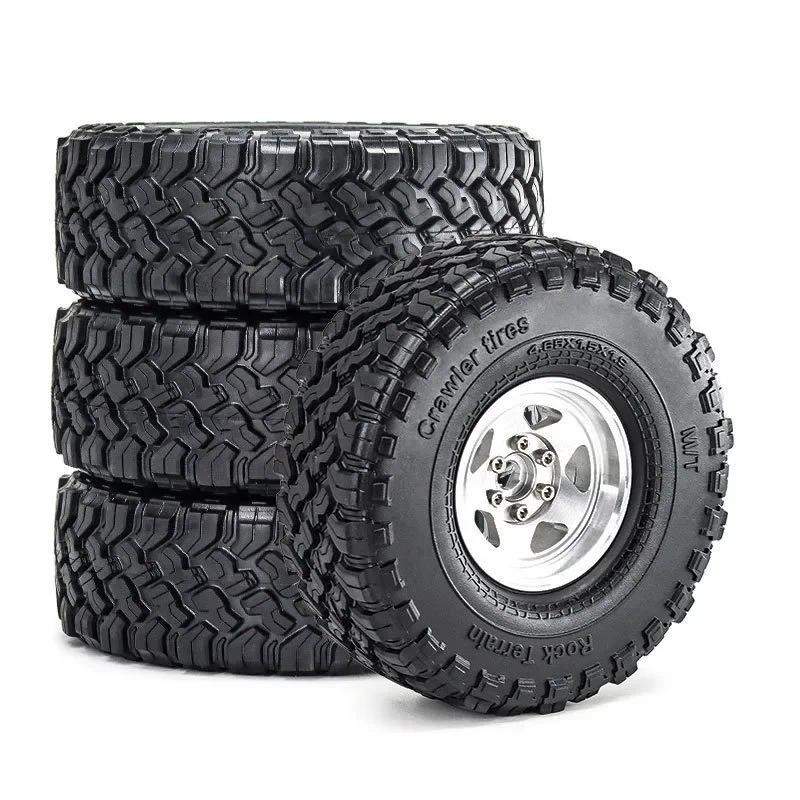INJORA 1.9 Beadlock Wheels & Tires Set - 4Pcs For TRX-4 Axial SCX10 RC Crawlers