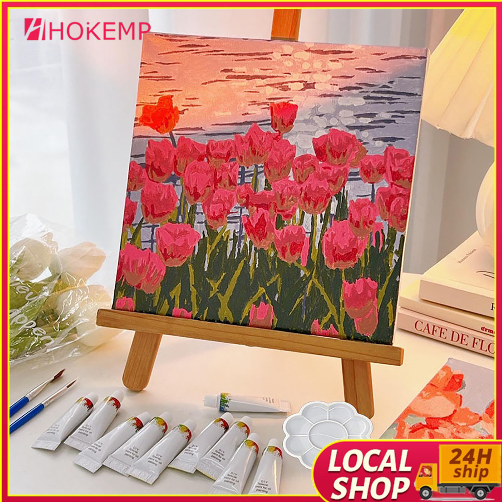 20x20cm Digital Oil Paint by Numbers DIY Canvas Kit for Home Wall Decor ...
