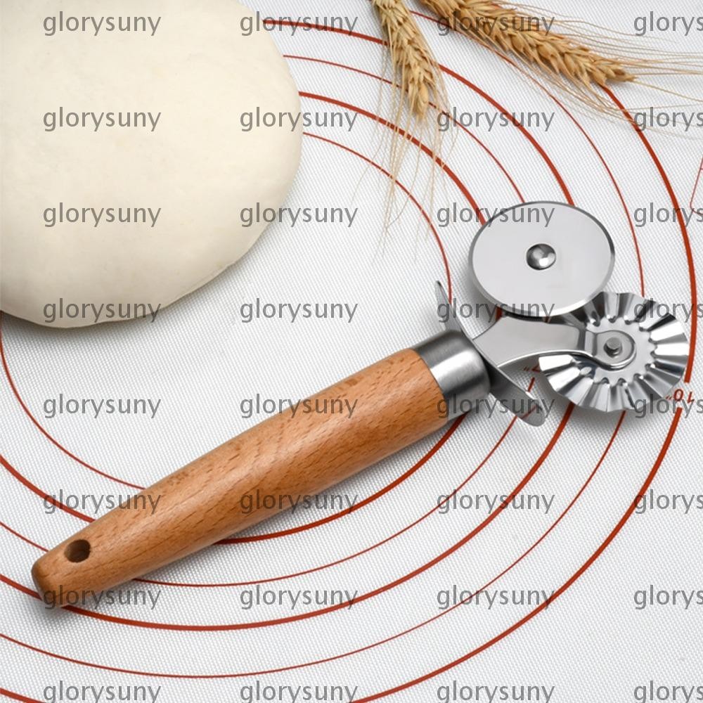 GLORYSUNY Ravioli Cutter Wheel, with Long Wooden Handle with Hanging ...