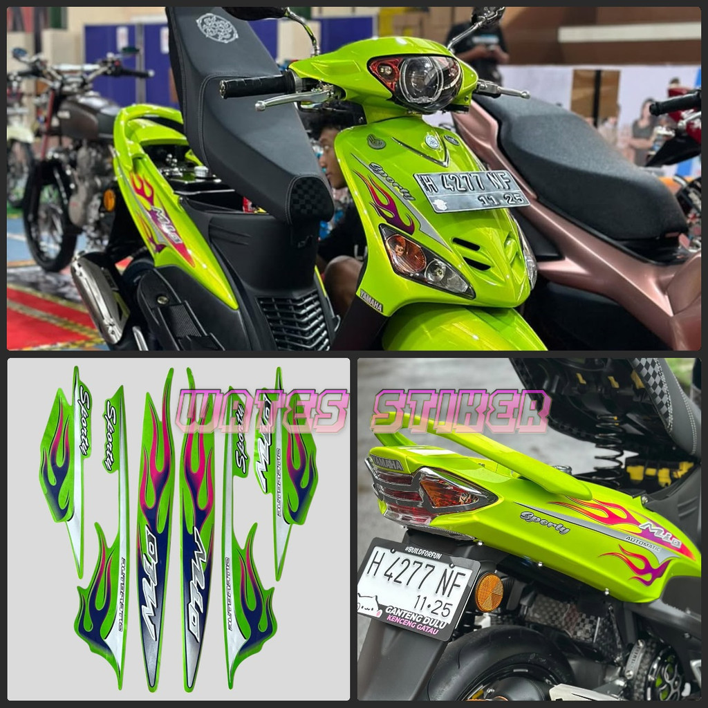 HIJAU Striping Decal Polet Sticker Yamaha mio 2006 2007 sporty
