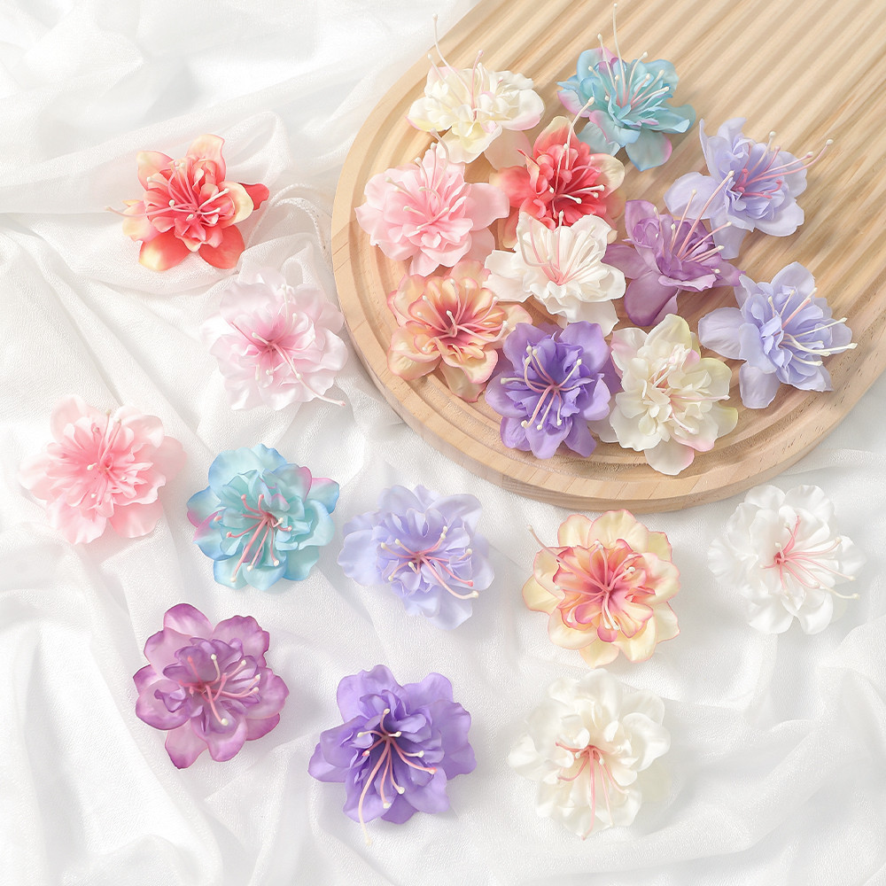 1/5Pcs Fake Flower Heads Artificial Flower Heads Bulk Silk Faux Crafts ...