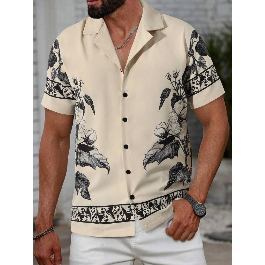Summer Fashion Men'S Shirt With Tropical Full Print Pattern Design Trendy  Retro Clothing