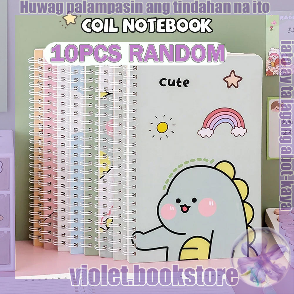 A5 10pcs Notebook Set For High School Elementary Coil Book Cute Cartoon ...