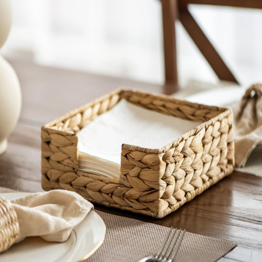 Rustic Style Woven Tissue Box for Living Room Dining Table Eco Friendly ...