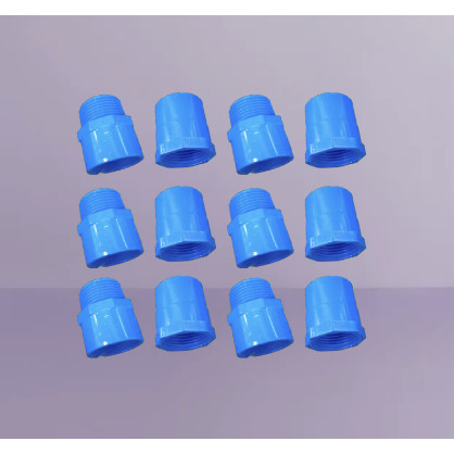 10 PCS 5 PCS BLUE PVC MALE FEMALE ADAPTOR ADAPTER | Shopee Philippines
