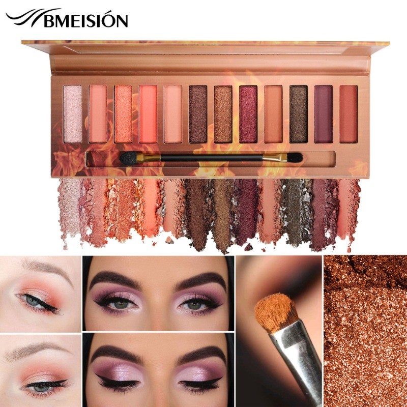 Pearl Matte Earth Color Eyeshadow Palette 12 Colors Waterproof Fine ...
