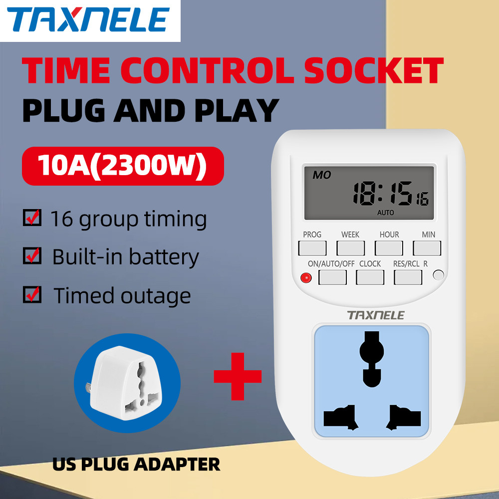 220V Multi-functional LCD Digital Timer EU Socket Timing Outlet With US ...