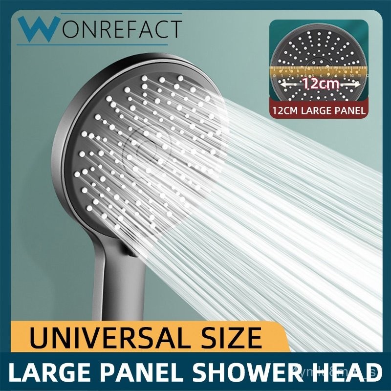 New Large Size 5 Modes Shower Head High Pressure Water Saving Rainfall ...