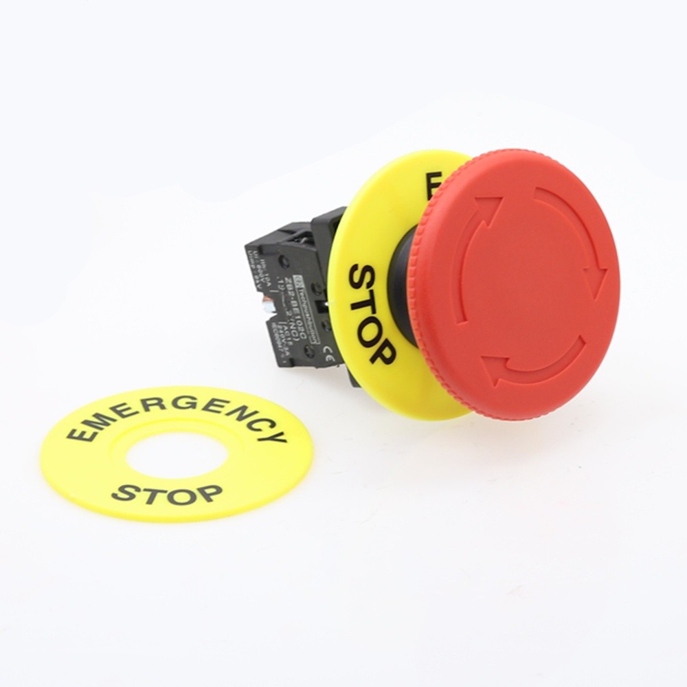 22mm Emergency Stop Pattern Label Push Button Switch Emergency Stop ...
