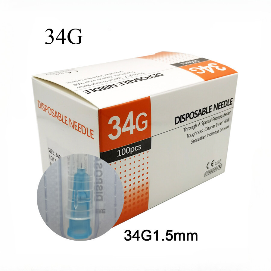 34G 1.5mm 2.5mm 4mm 6mm 13mm painless Small Needle Disposable Sterilize ...