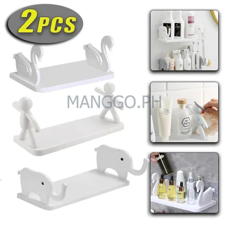 【COD】Wall Hanging bracket Bathroom Human Hook Rack Floating Wall Ledge ...