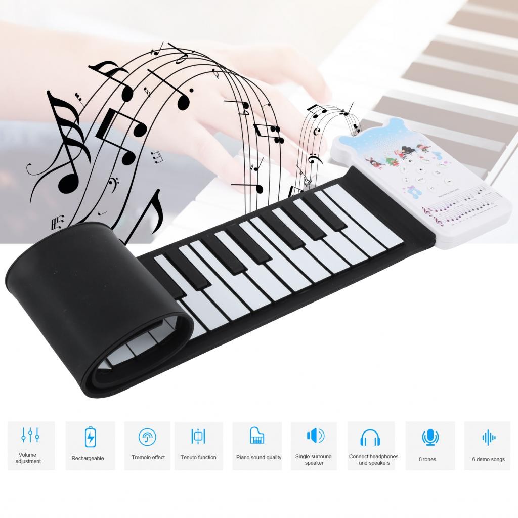 HandRolled Piano Flexible Portable 49 Key Rechargeable BuiltIn Speaker ...