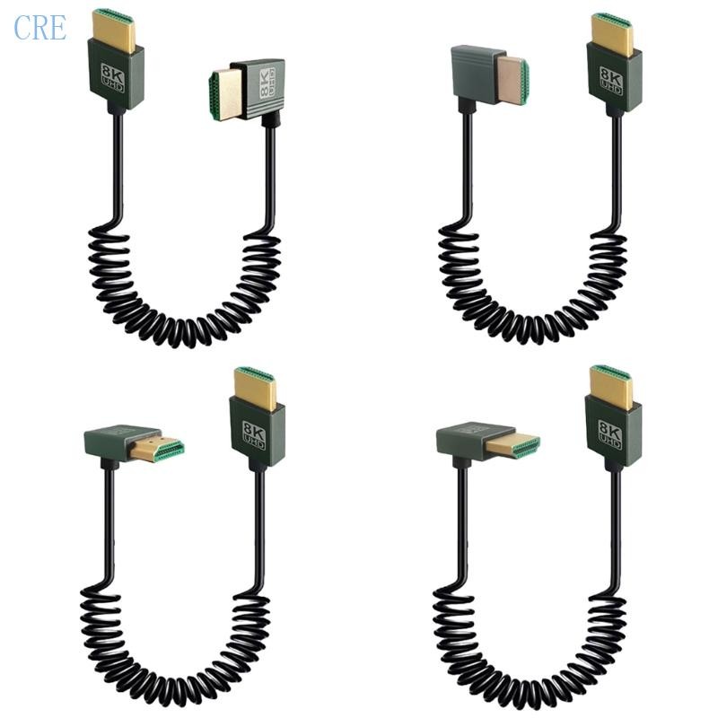 CRE Fast Speed 8K HDMIcompatible Coiled Cable Support Flexible for ...